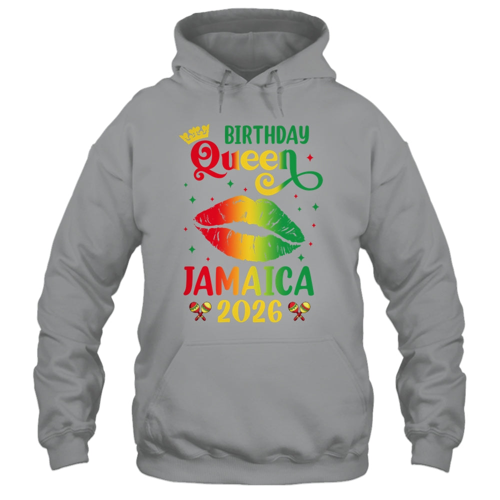 Birthday Queen Jamaica 2026 Girls Trip Party Jamaican Lips Shirt & Tank Top | teecentury