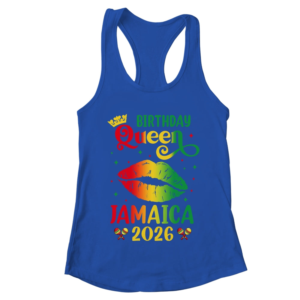 Birthday Queen Jamaica 2026 Girls Trip Party Jamaican Lips Shirt & Tank Top | teecentury
