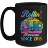 Birthday Roller Skating 10th Girl Rollin Into 10 Skate Party Mug | teecentury