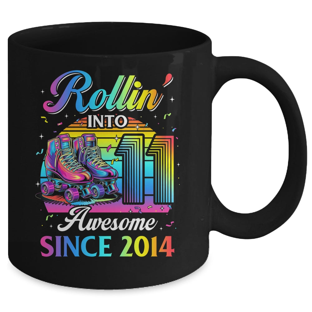 Birthday Roller Skating 11th Girl Rollin Into 11 Skate Party Mug | teecentury