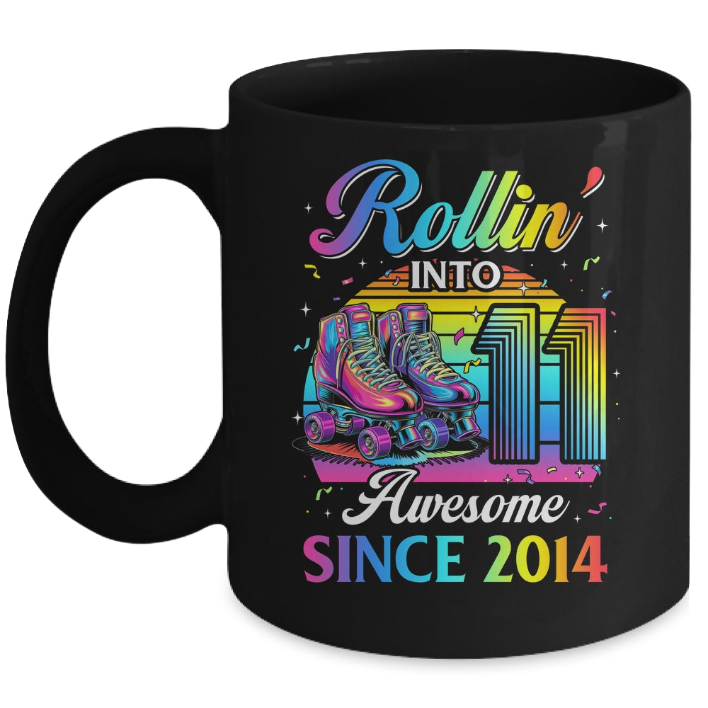 Birthday Roller Skating 11th Girl Rollin Into 11 Skate Party Mug | teecentury