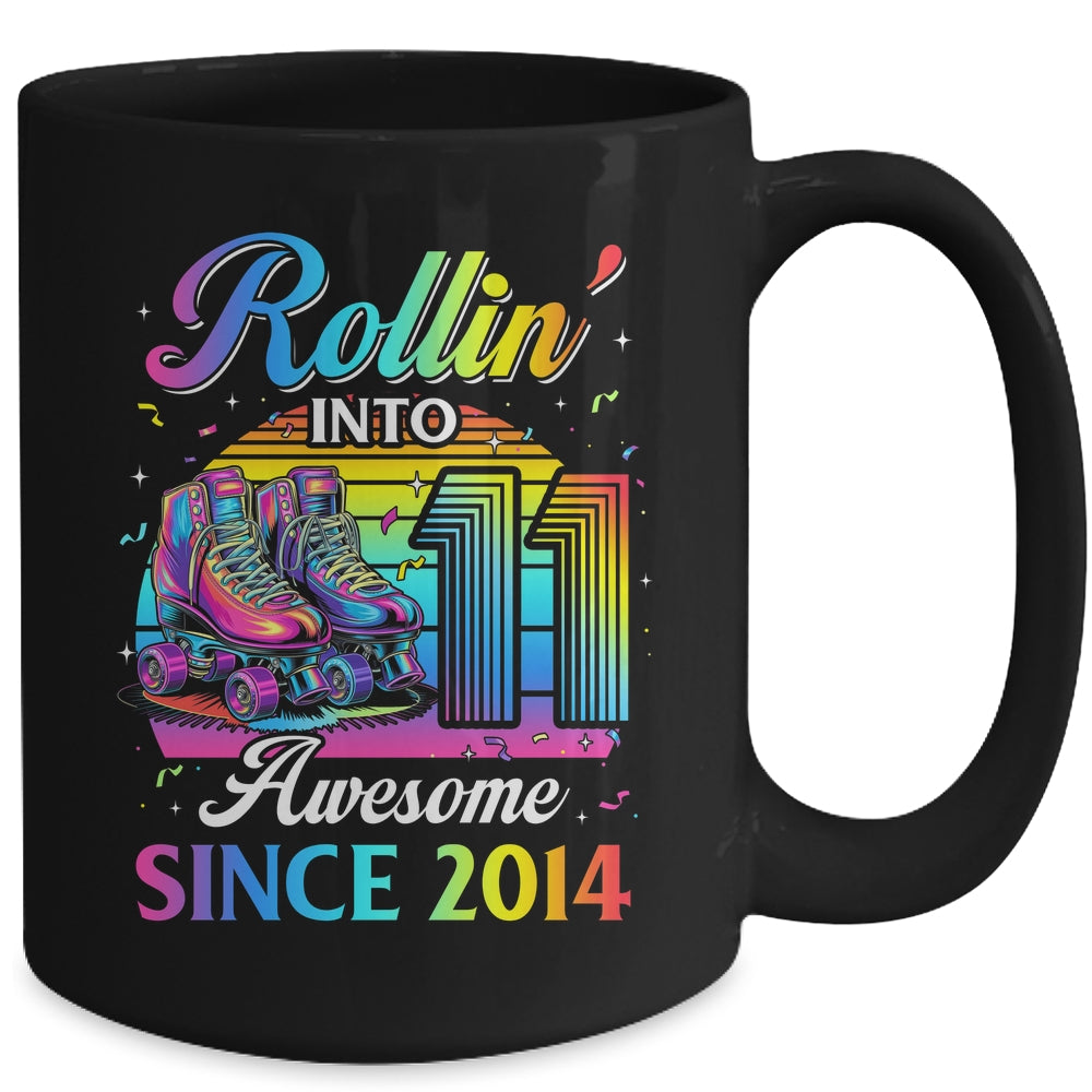 Birthday Roller Skating 11th Girl Rollin Into 11 Skate Party Mug | teecentury