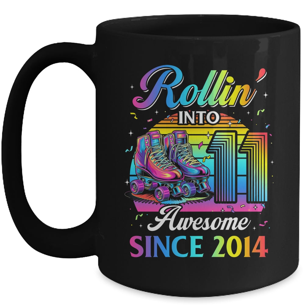 Birthday Roller Skating 11th Girl Rollin Into 11 Skate Party Mug | teecentury
