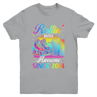 Birthday Roller Skating 11th Girl Rollin Into 11 Skate Party Youth Shirt | teecentury