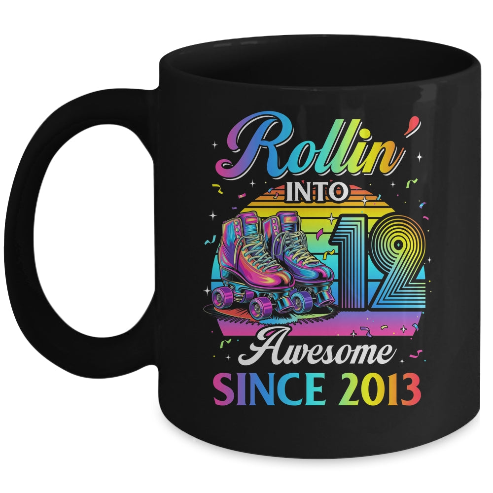 Birthday Roller Skating 12th Girl Rollin Into 12 Skate Party Mug | teecentury