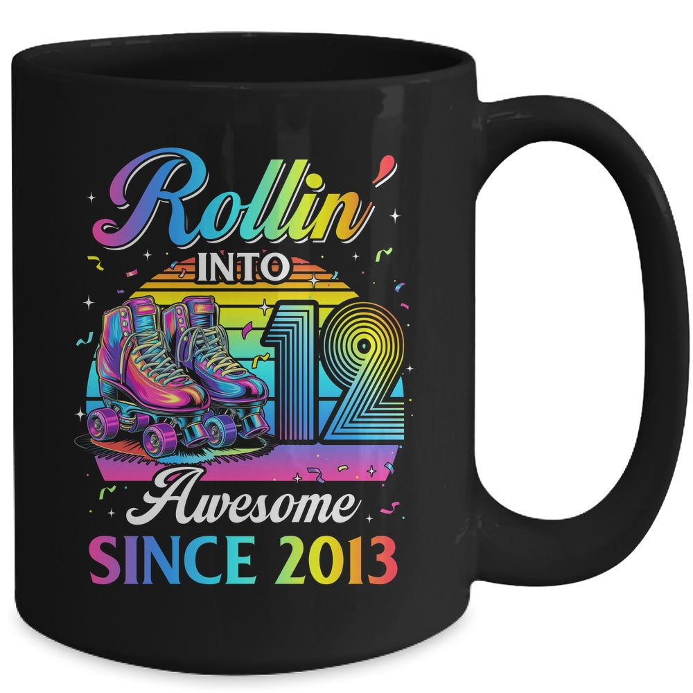 Birthday Roller Skating 12th Girl Rollin Into 12 Skate Party Mug | teecentury