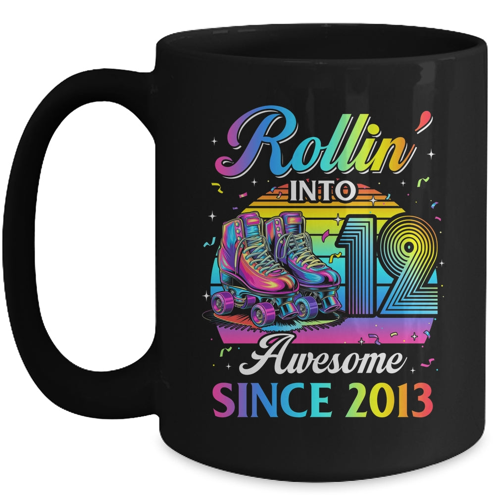 Birthday Roller Skating 12th Girl Rollin Into 12 Skate Party Mug | teecentury