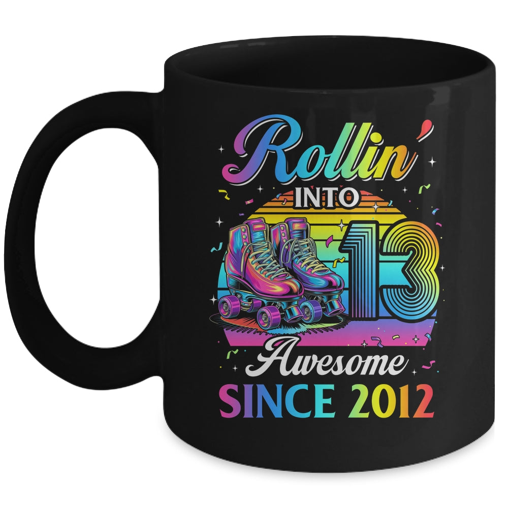 Birthday Roller Skating 13th Girl Rollin Into 13 Skate Party Mug | teecentury