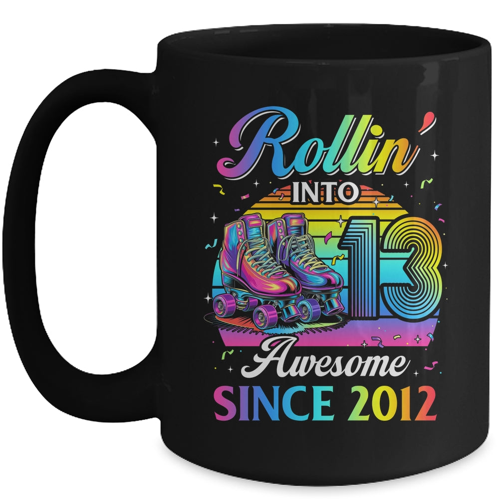 Birthday Roller Skating 13th Girl Rollin Into 13 Skate Party Mug | teecentury