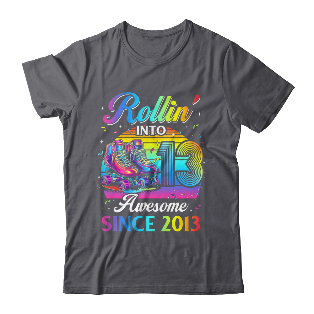 Birthday Roller Skating 13th Girl Rollin Into 13 Skate Party Shirt & Hoodie | teecentury