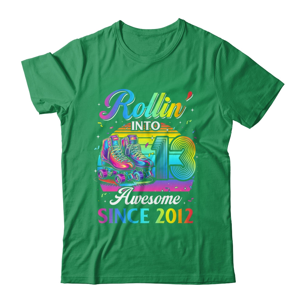 Birthday Roller Skating 13th Girl Rollin Into 13 Skate Party Shirt & Hoodie | teecentury