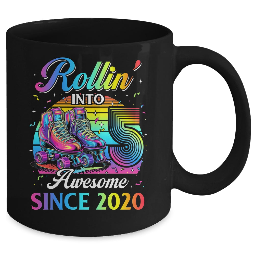 Birthday Roller Skating 5th Girl Rollin Into 5 Skate Party Mug | teecentury