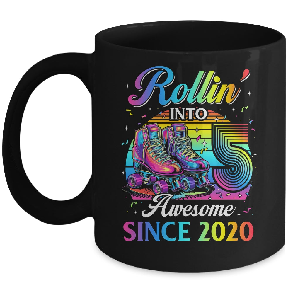 Birthday Roller Skating 5th Girl Rollin Into 5 Skate Party Mug | teecentury