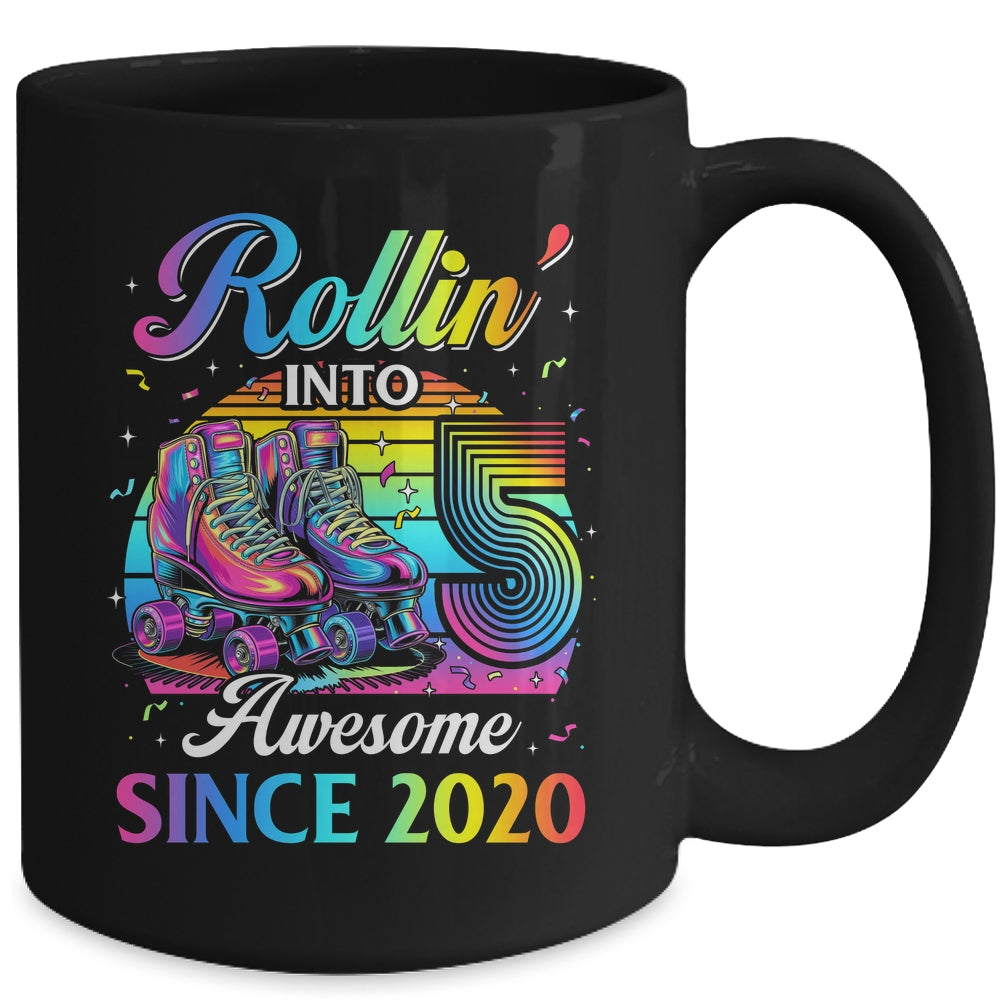 Birthday Roller Skating 5th Girl Rollin Into 5 Skate Party Mug | teecentury