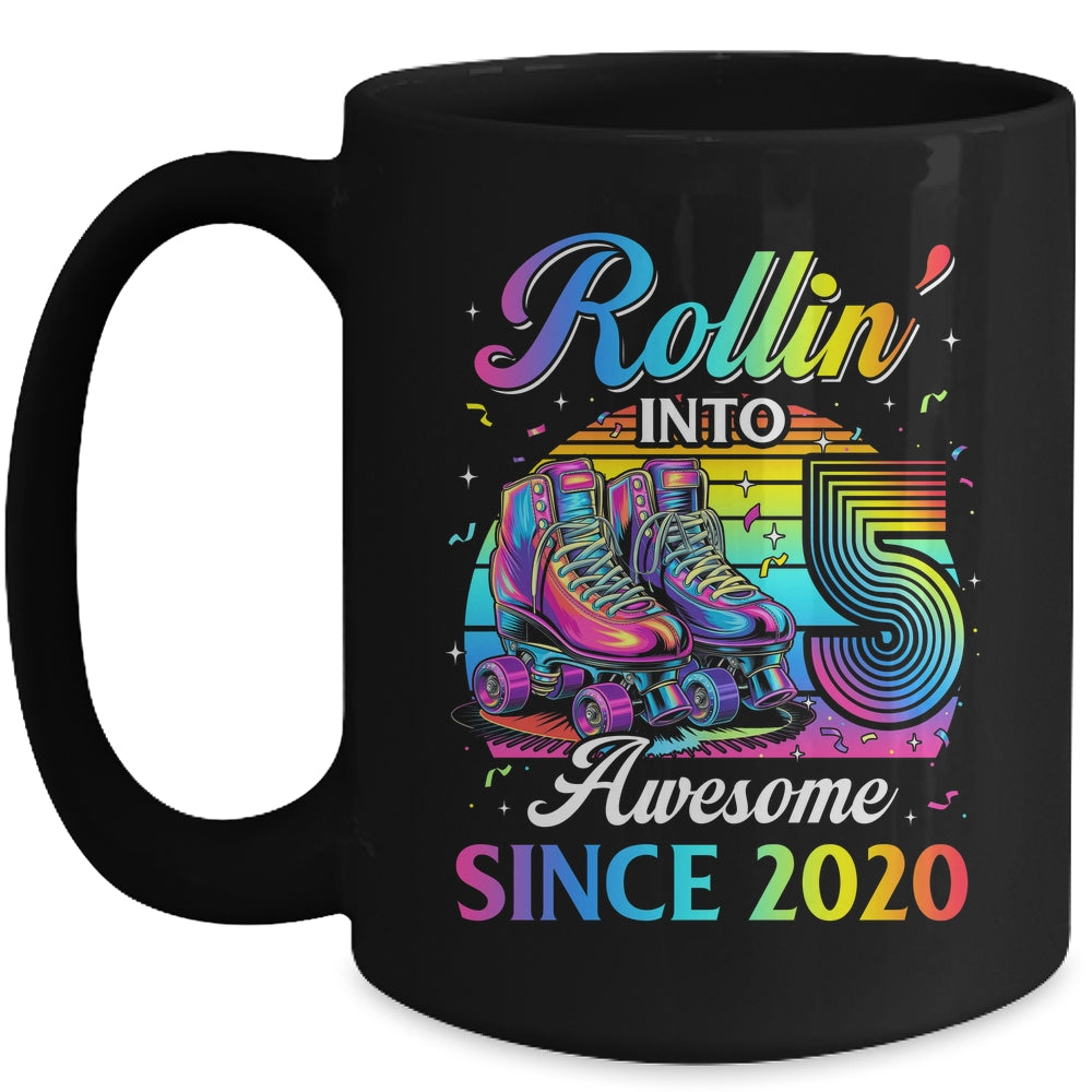 Birthday Roller Skating 5th Girl Rollin Into 5 Skate Party Mug | teecentury