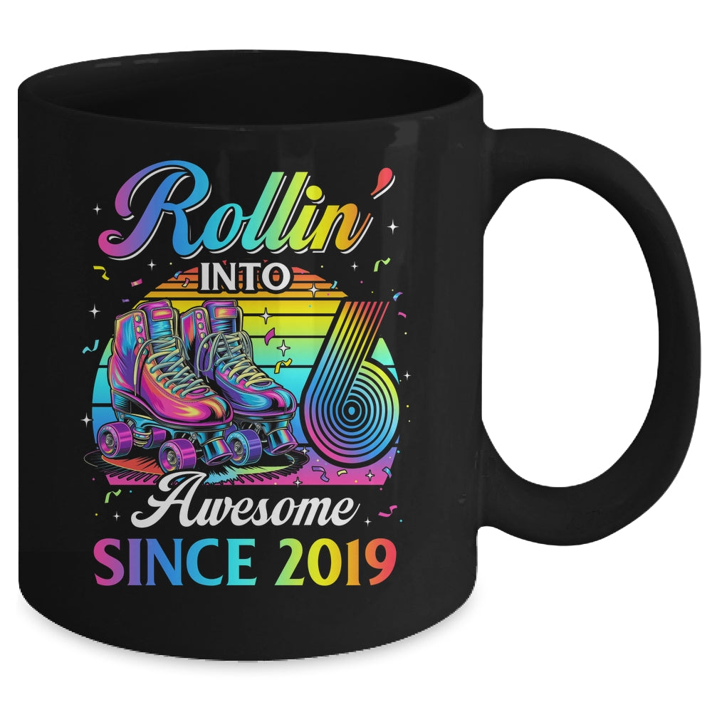 Birthday Roller Skating 6th Girl Rollin Into 6 Skate Party Mug | teecentury