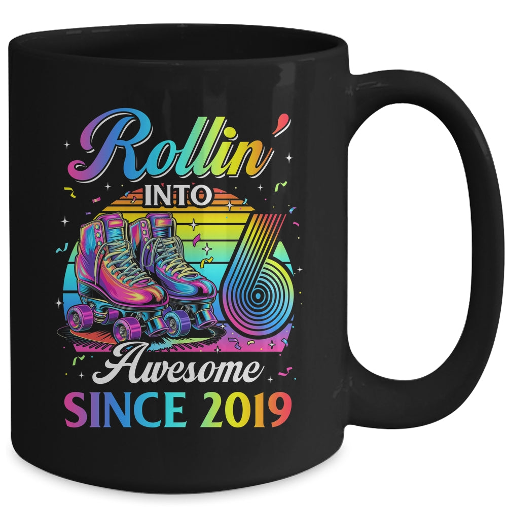 Birthday Roller Skating 6th Girl Rollin Into 6 Skate Party Mug | teecentury