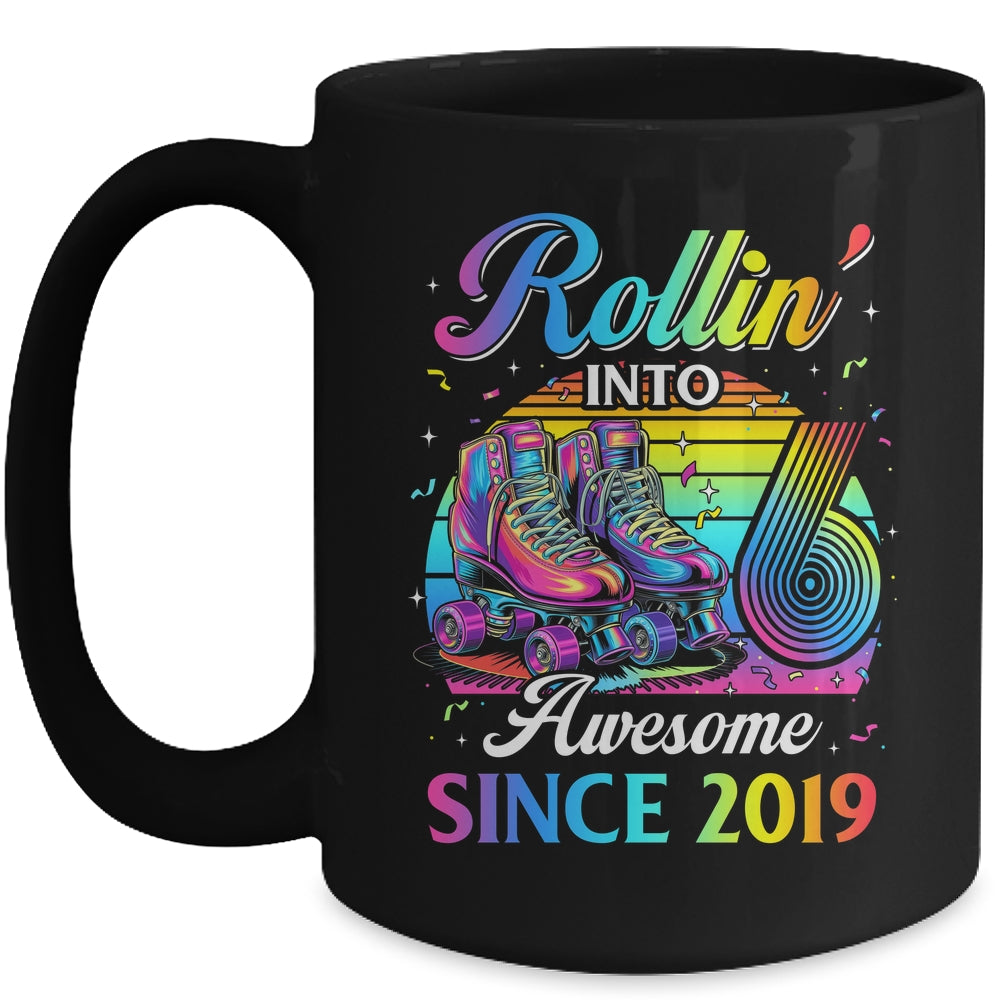 Birthday Roller Skating 6th Girl Rollin Into 6 Skate Party Mug | teecentury