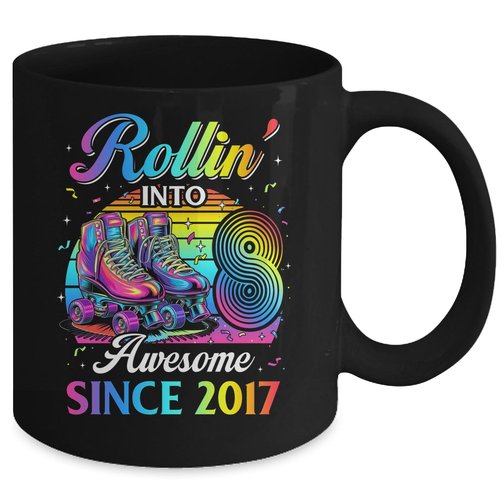 Birthday Roller Skating 8th Girl Rollin Into 8 Skate Party Mug | teecentury