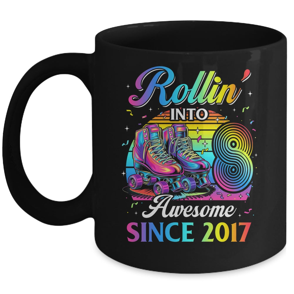 Birthday Roller Skating 8th Girl Rollin Into 8 Skate Party Mug | teecentury
