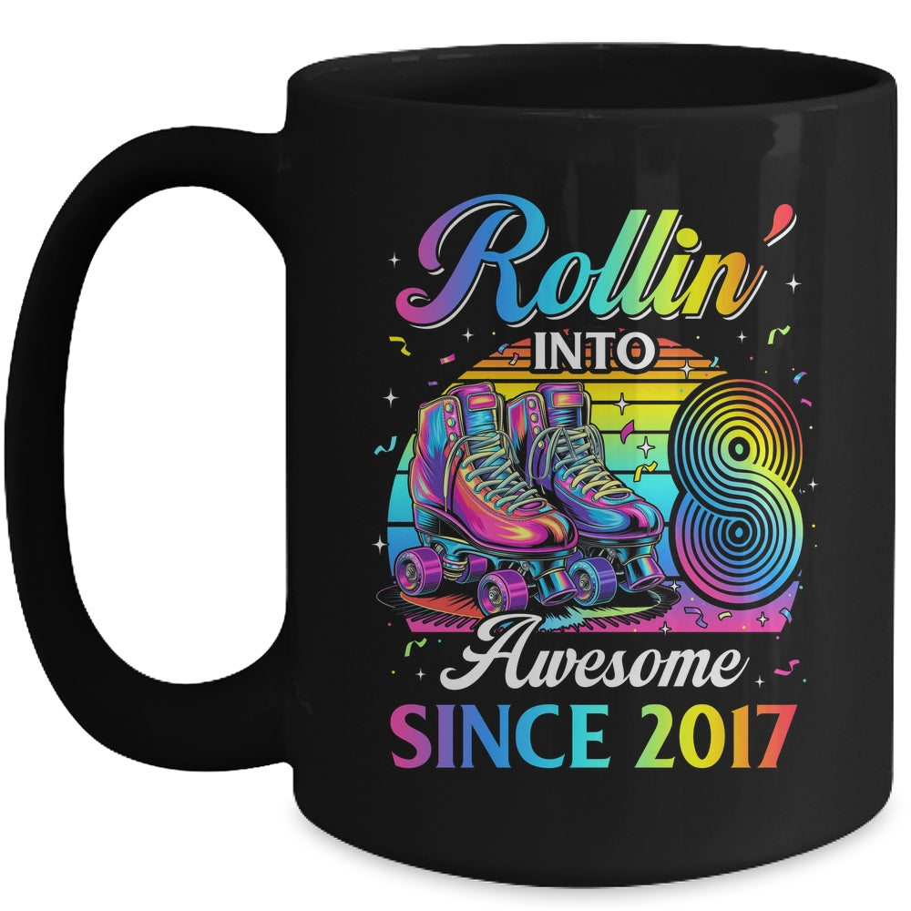 Birthday Roller Skating 8th Girl Rollin Into 8 Skate Party Mug | teecentury