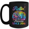Birthday Roller Skating 9th Girl Rollin Into 9 Skate Party Mug | teecentury