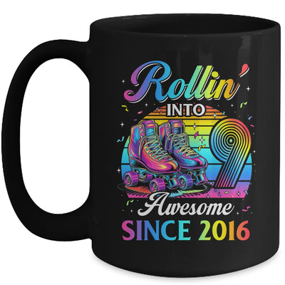 Birthday Roller Skating 9th Girl Rollin Into 9 Skate Party Mug | teecentury