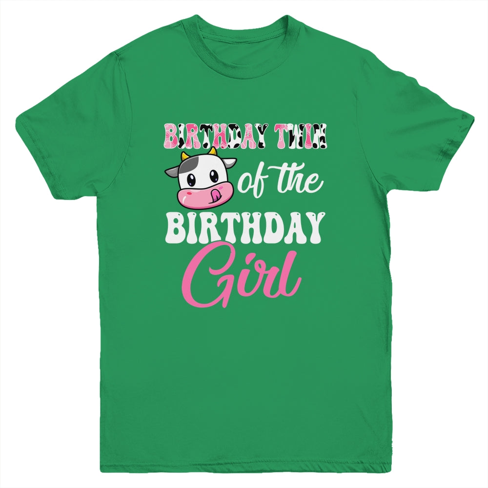 Birthday Twin Of The Birthday Girl Farm Cow 1st Bday Youth Shirt | teecentury
