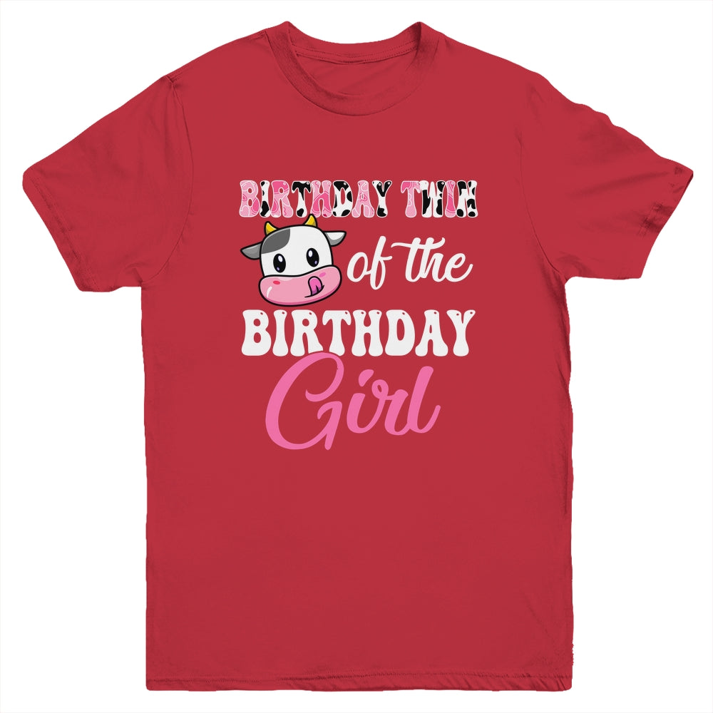 Birthday Twin Of The Birthday Girl Farm Cow 1st Bday Youth Shirt | teecentury