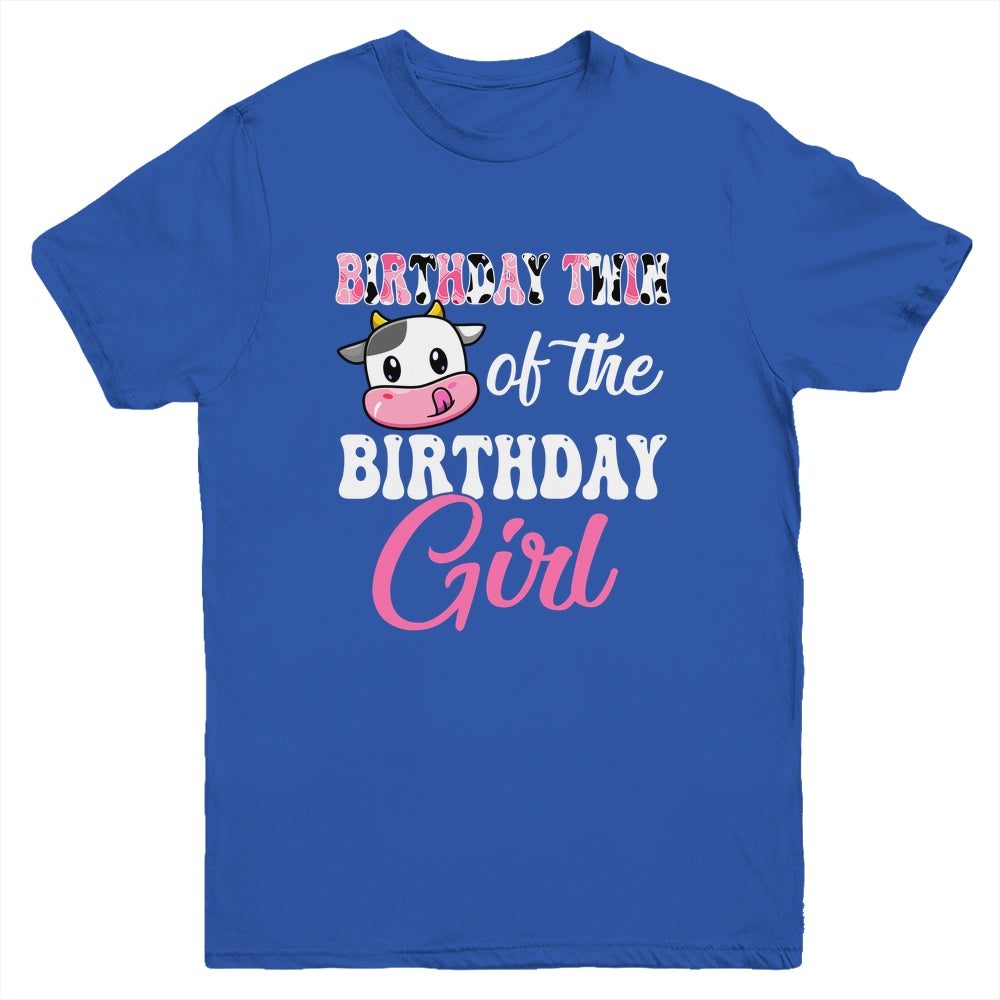Birthday Twin Of The Birthday Girl Farm Cow 1st Bday Youth Shirt | teecentury