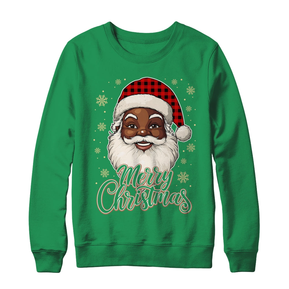Black African American Christmas Santa Claus Afro Santa Men Shirt & Sweatshirt | teecentury