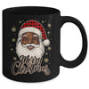 Black African American Christmas Santa Claus Afro Santa Men Mug | teecentury