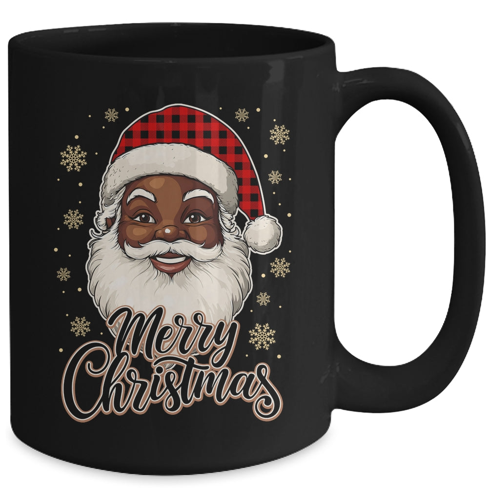 Black African American Christmas Santa Claus Afro Santa Men Mug | teecentury