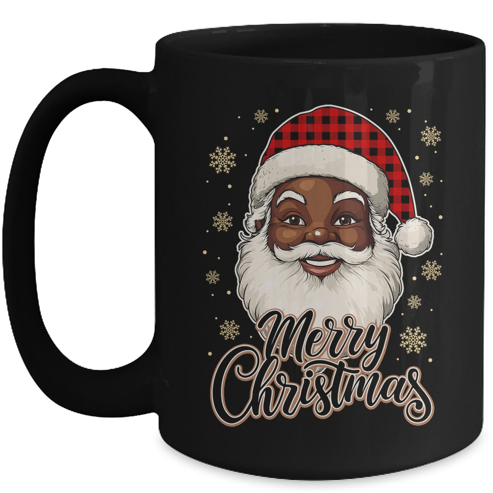Black African American Christmas Santa Claus Afro Santa Men Mug | teecentury
