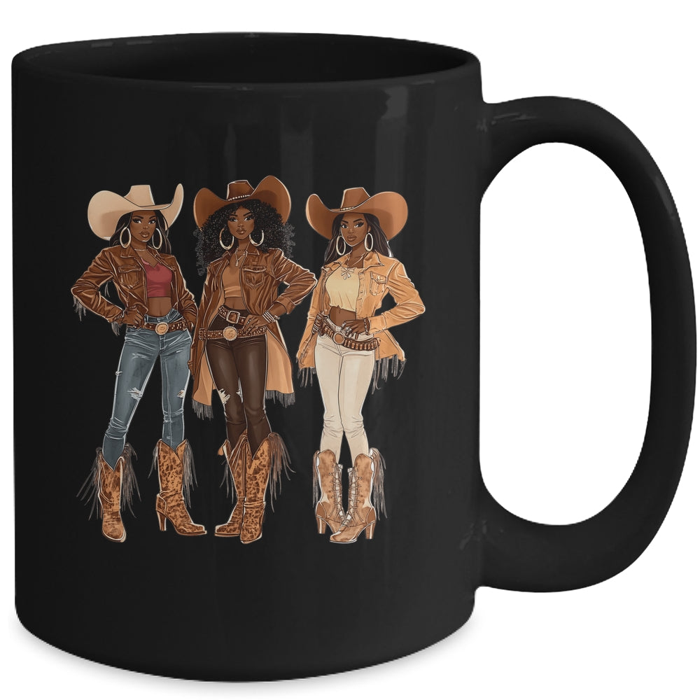 Black African American Cowgirl Western Country Texas Rodeo Mug | teecentury