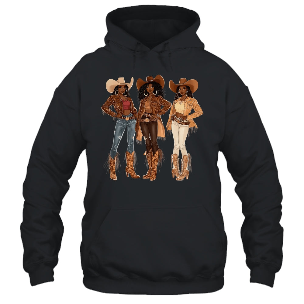 Black African American Cowgirl Western Country Texas Rodeo Shirt & Tank Top | teecentury