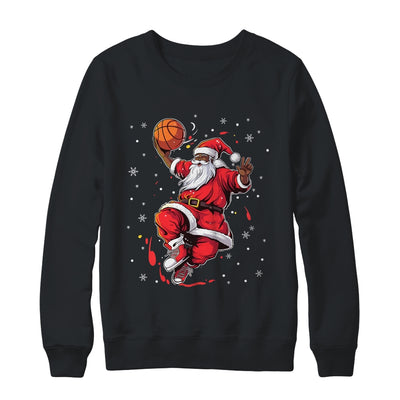 Black African American Santa Claus Basketball Afro Christmas Shirt & Sweatshirt | teecentury