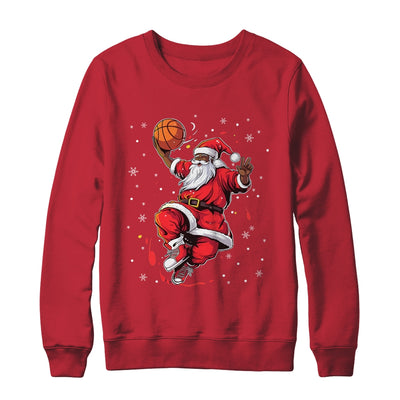 Black African American Santa Claus Basketball Afro Christmas Shirt & Sweatshirt | teecentury