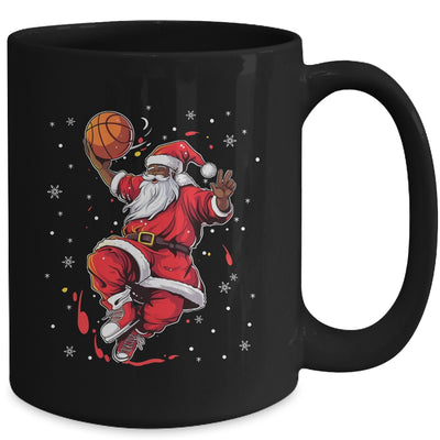 Black African American Santa Claus Basketball Afro Christmas Mug | teecentury