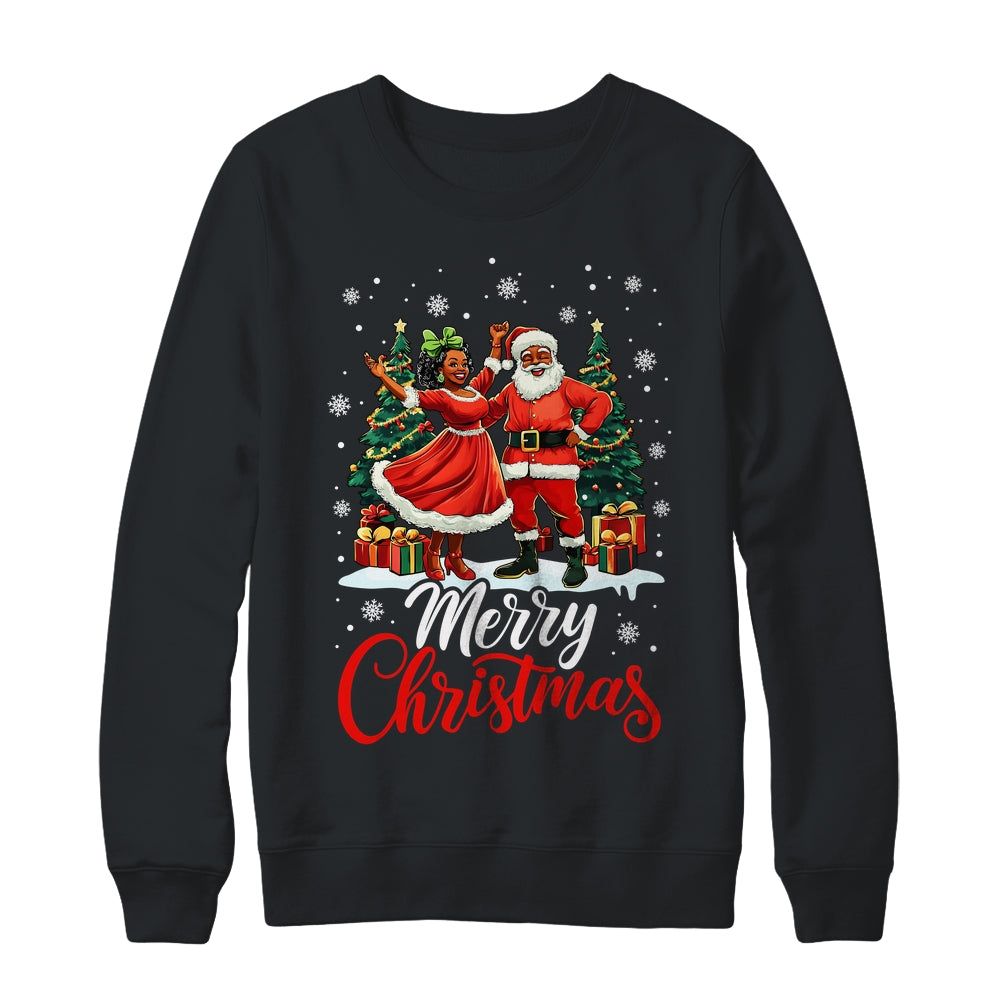 Black African Culture Merry Christmas Funny Santa Claus Shirt & Sweatshirt | teecentury