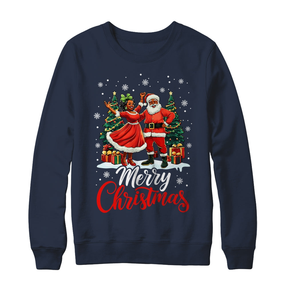 Black African Culture Merry Christmas Funny Santa Claus Shirt & Sweatshirt | teecentury