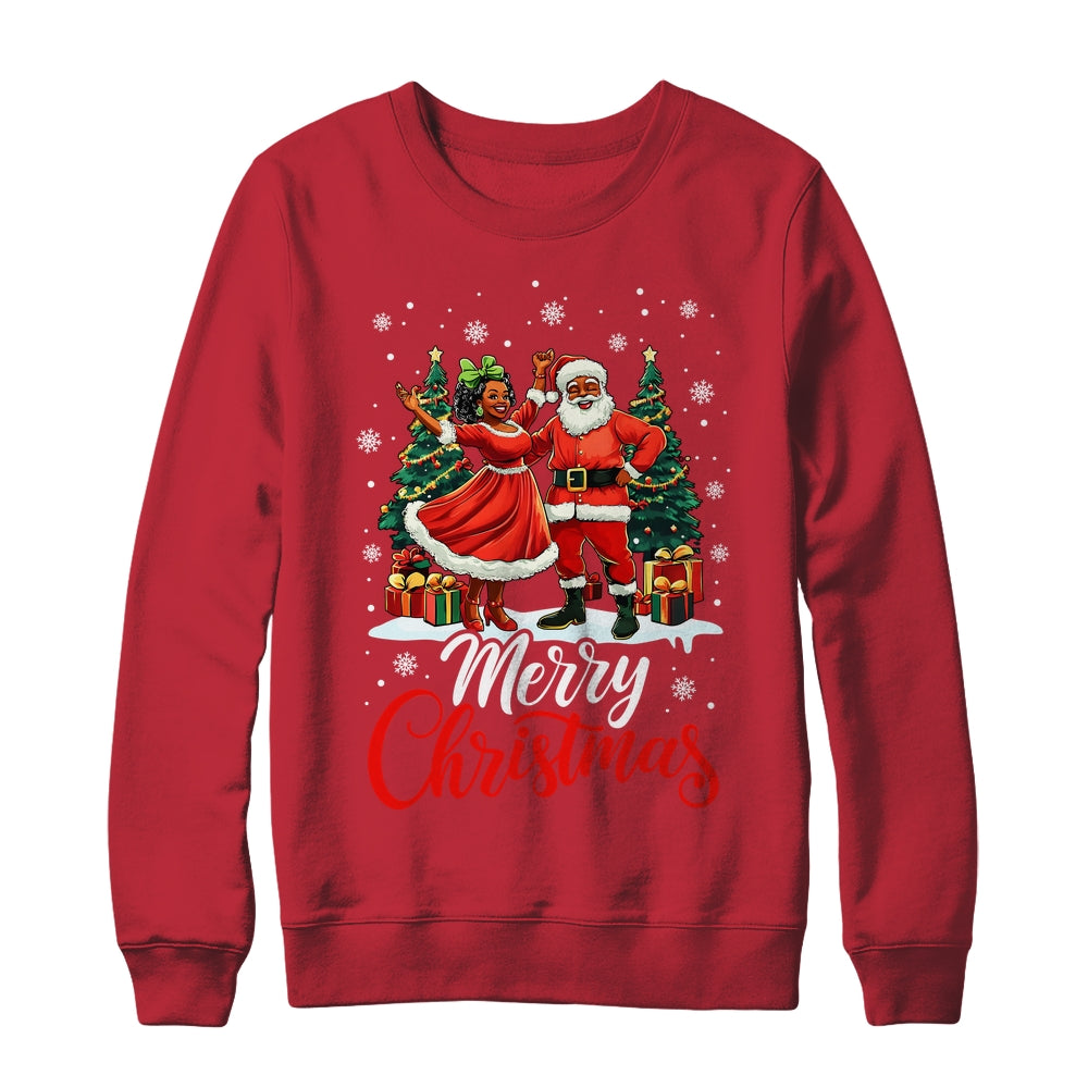 Black African Culture Merry Christmas Funny Santa Claus Shirt & Sweatshirt | teecentury