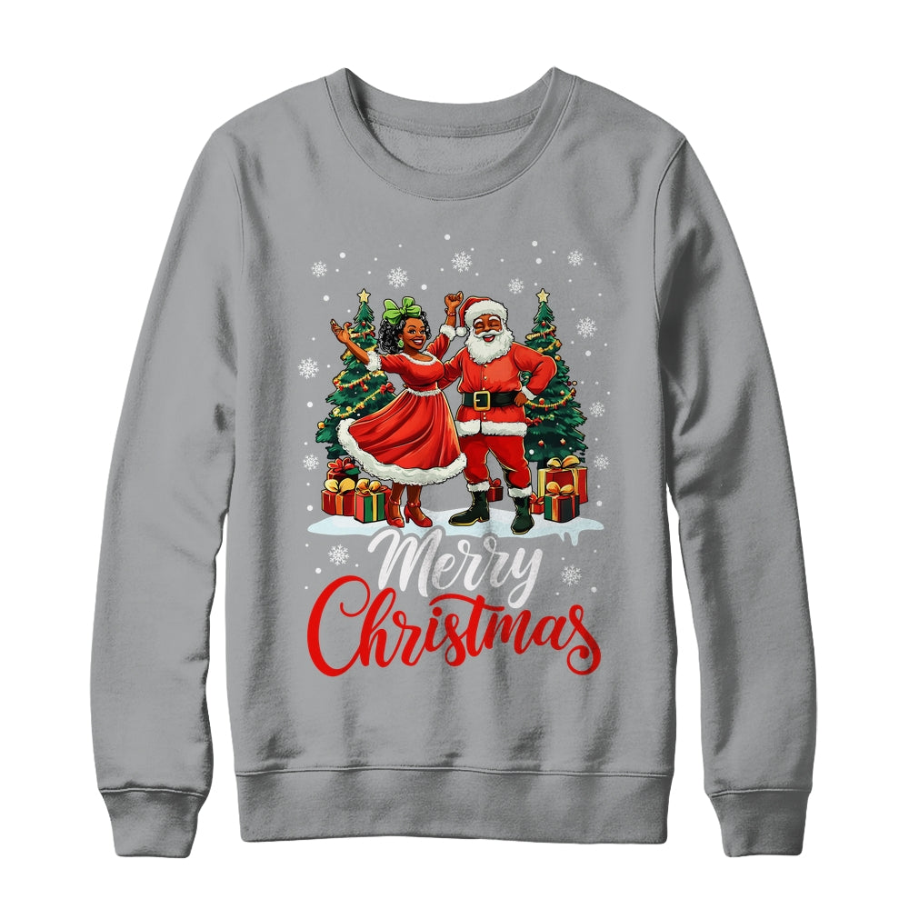 Black African Culture Merry Christmas Funny Santa Claus Shirt & Sweatshirt | teecentury
