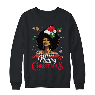 Black African Girl American Melanin Love Christmas Santa Hat Shirt & Sweatshirt | teecentury