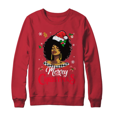 Black African Girl American Melanin Love Christmas Santa Hat Shirt & Sweatshirt | teecentury