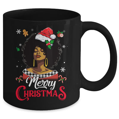 Black African Girl American Melanin Love Christmas Santa Hat Mug | teecentury