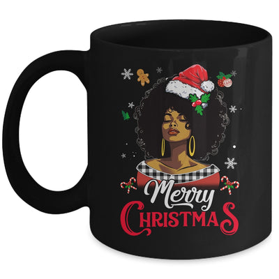 Black African Girl American Melanin Love Christmas Santa Hat Mug | teecentury