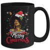 Black African Girl American Melanin Love Christmas Santa Hat Mug | teecentury