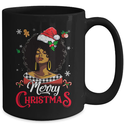 Black African Girl American Melanin Love Christmas Santa Hat Mug | teecentury