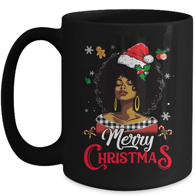 Black African Girl American Melanin Love Christmas Santa Hat Mug | teecentury
